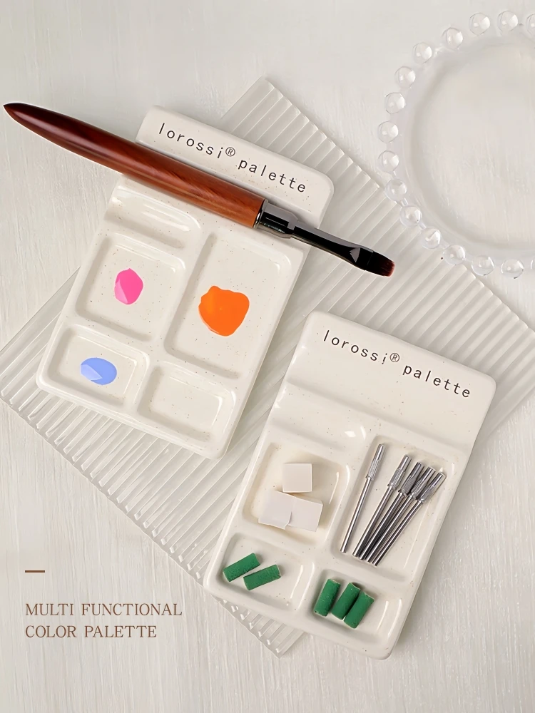 Multifunktionale Farbpalette Keramik-Malpalette Nagellack-Farbpalette Stiftablage Kompakte Keramikplatte – Detail 1