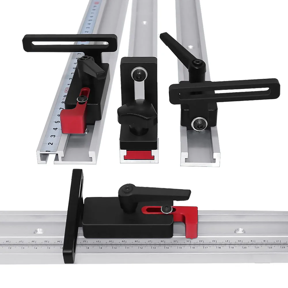 Aluminum Miter Track Stop,Workbench T-Slot T Track Flip Stop,Woodworking Chute Limiter,track Fence Sliding Connector and Stopper