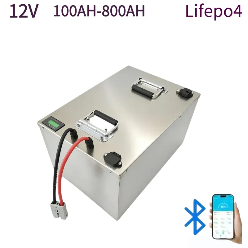 Batería Recargable LiFePO4 12V 100Ah‑800Ah, Protección BMS Incorporada, Batería de Almacenamiento Energético para Instalaciones