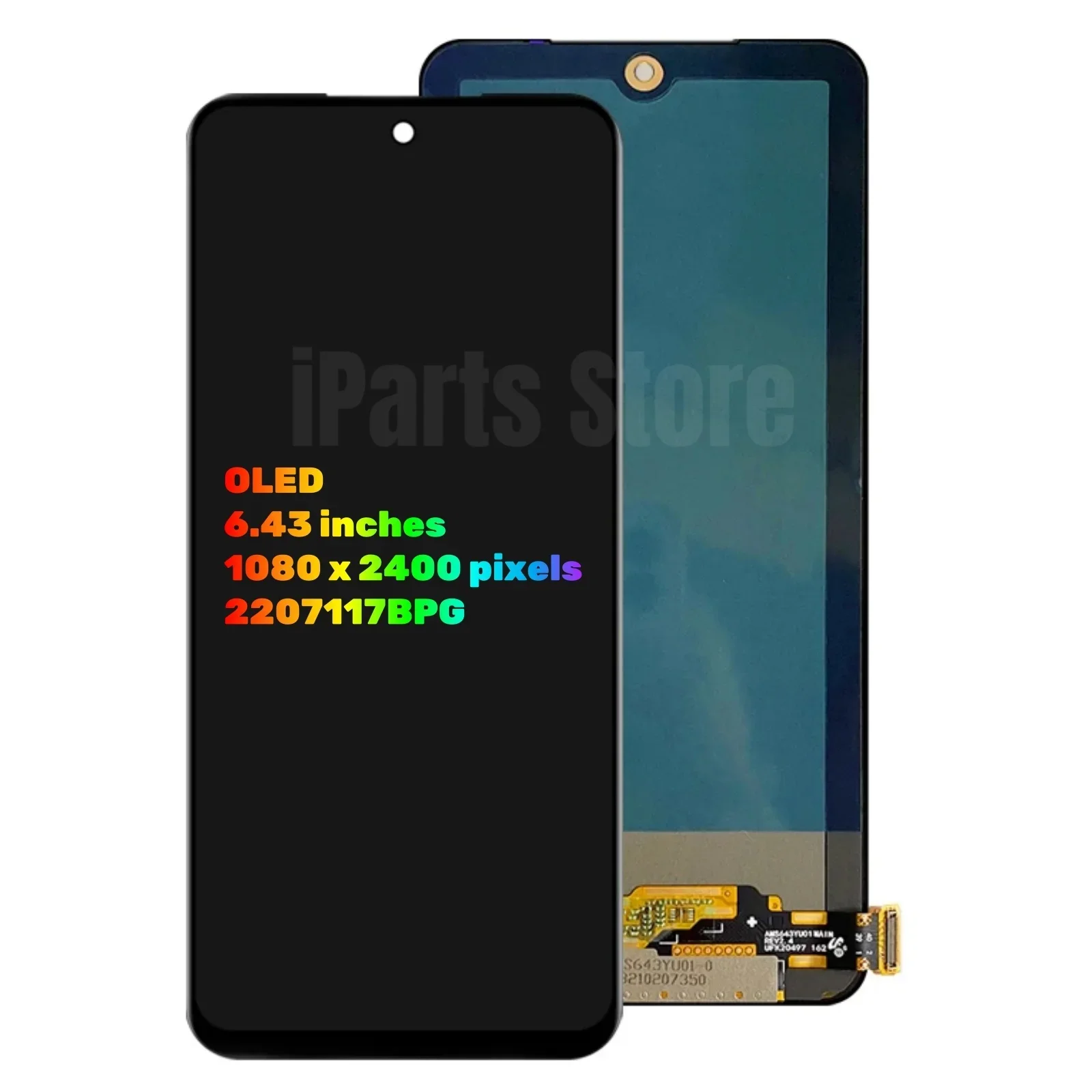 iParts Replacement Display For Xiaomi Poco M5s 2207117BPG OLED Touch Screen Assembly Black Repair Parts