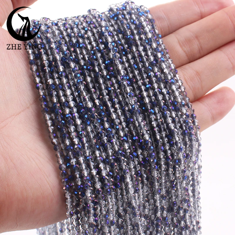

100 Strands/lot 3MM Crystal Electroplating AB Beads Faceted Hydro Loose Glass Beads for Jewelry Making Keychain DIY Accessories
