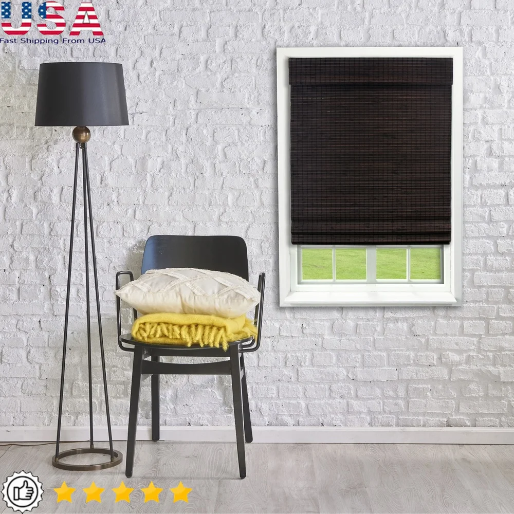 

Cordless Bamboo Roman Shades Privacy Weave Durable Window Treatment Light Blocking Home Interior Design Solutions