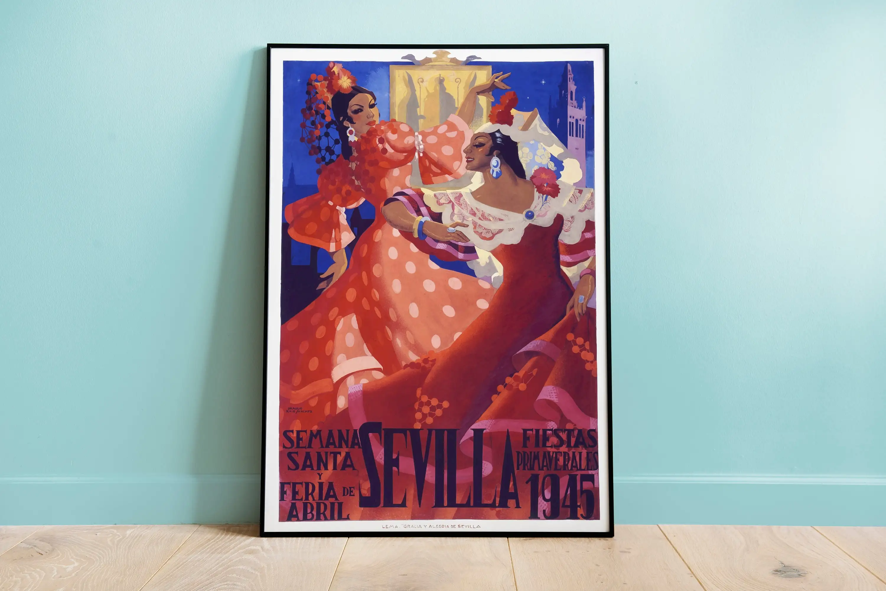 Vintage Bal Au Moulin Rouge Sevilla Feria De Cordoba 1934 Poster Print Wall Art Pictures Canvas Painting Living Room Home Decor