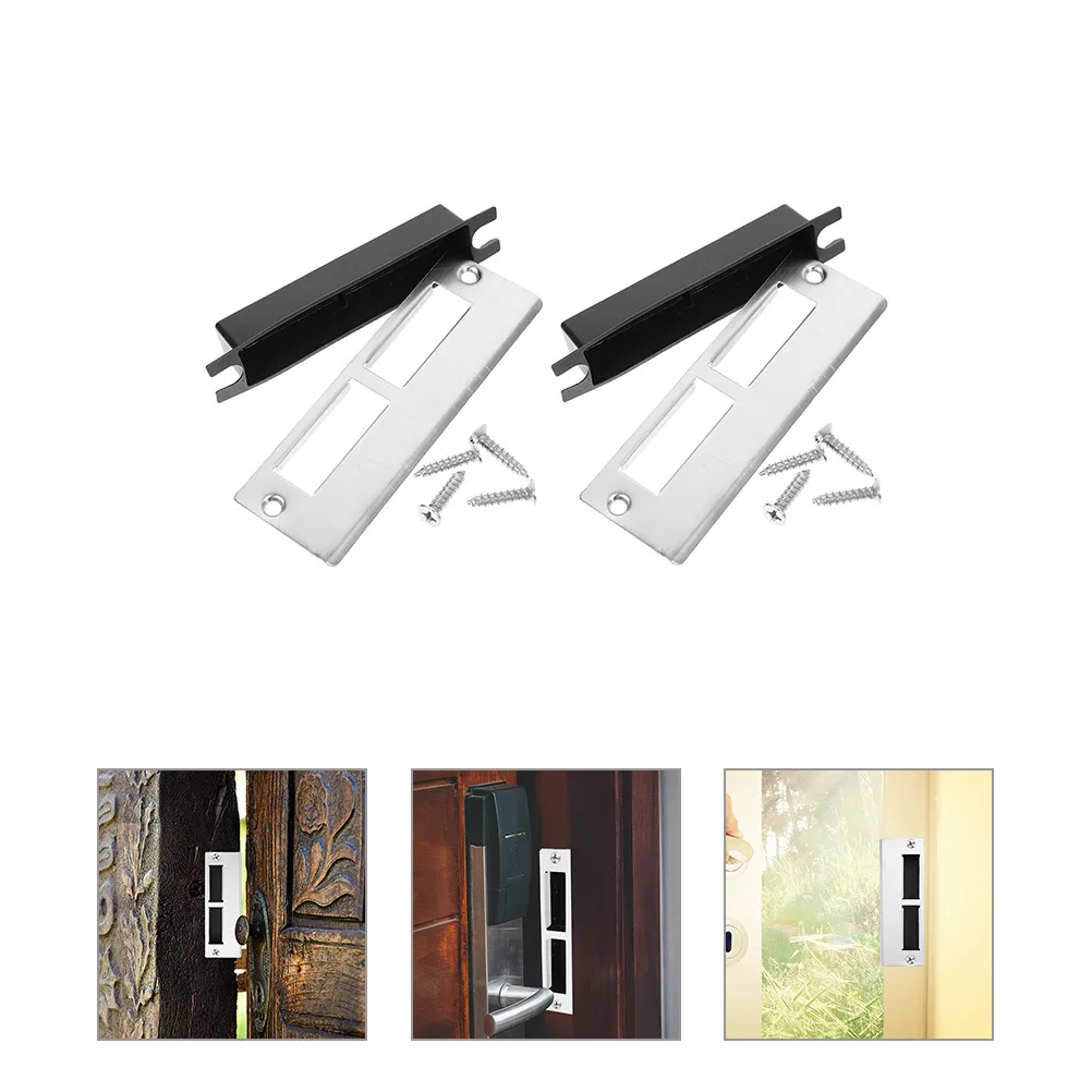 2 set Ball Lock Accessories Deadbolt Strike Plate Heavy Duty Door Reinforcement Kit For Residential Commercial Door Striker