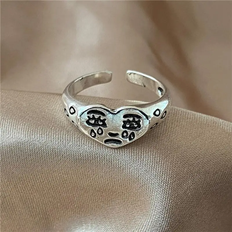 31BB Emotional Love Tear Drop Alloy Rings Unique Gifts Ideas for Her Him Teens