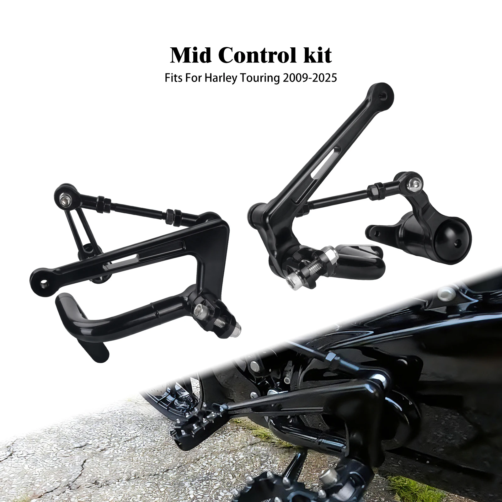 

Motorcycle Mid Control Kit Shift Linkage Brake Bracket Set For Harley Touring Road Electra Street Glide Road King FLHX 2009-2025