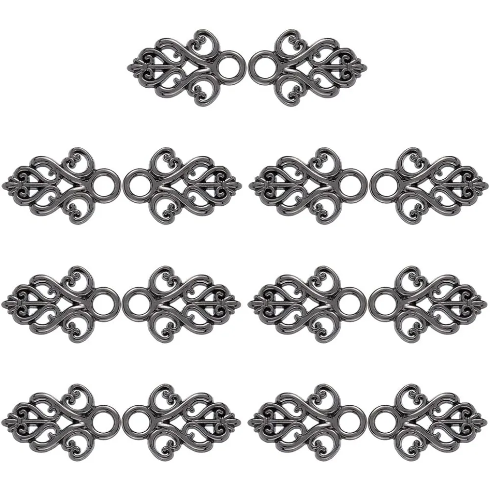 

14Pcs Alloy Corset Eyelets Gunmetal Cloak Clasp Fasteners Sew On Dirndl Eyelets Sew On Hooks and Eyes Cardigan Clip for Dress