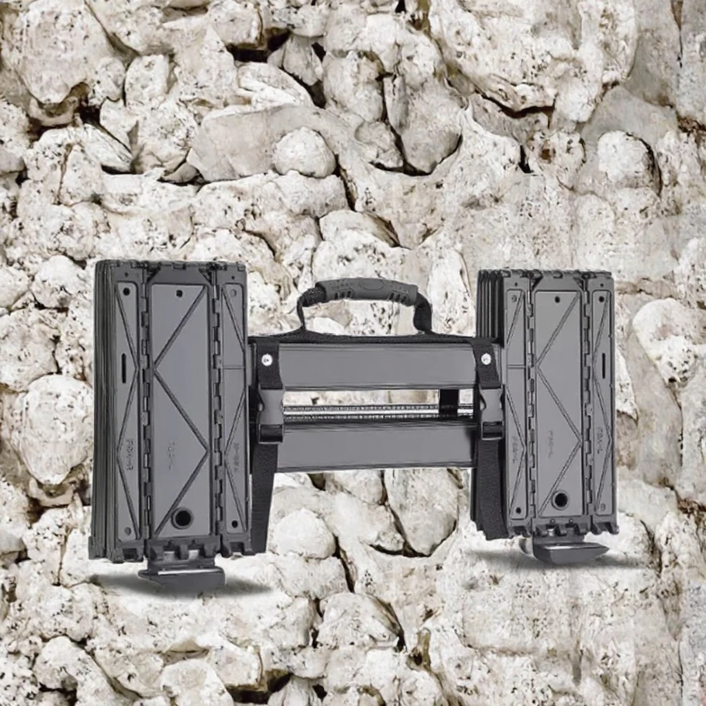 Modern Tool Compact Folding Ladder for Fast Deployment Made of Steel and Aluminium