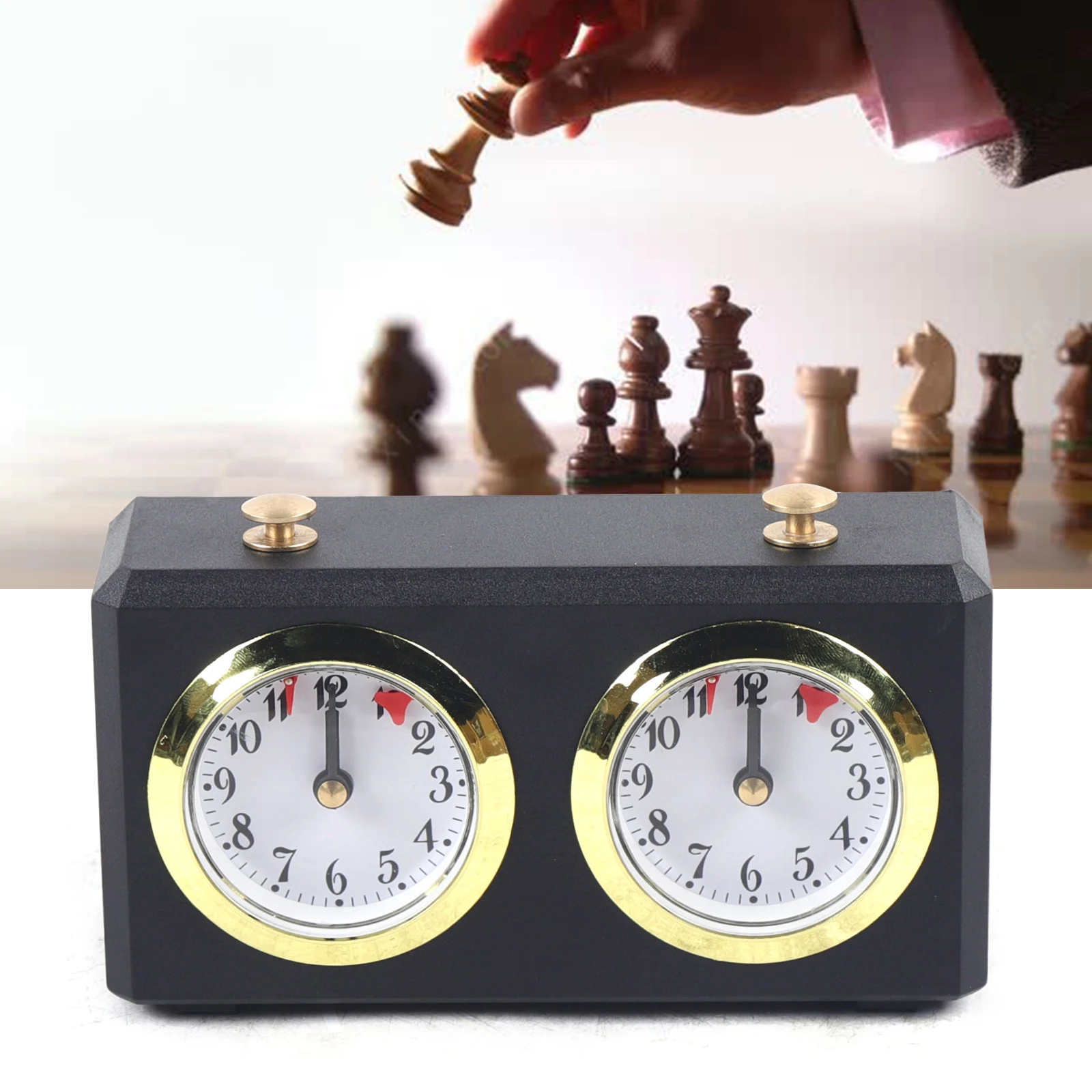 Retro Analog Chess Clock Timer - Wind-Up Mechanical Chess Clock No Battery Needed Board Game Player Set