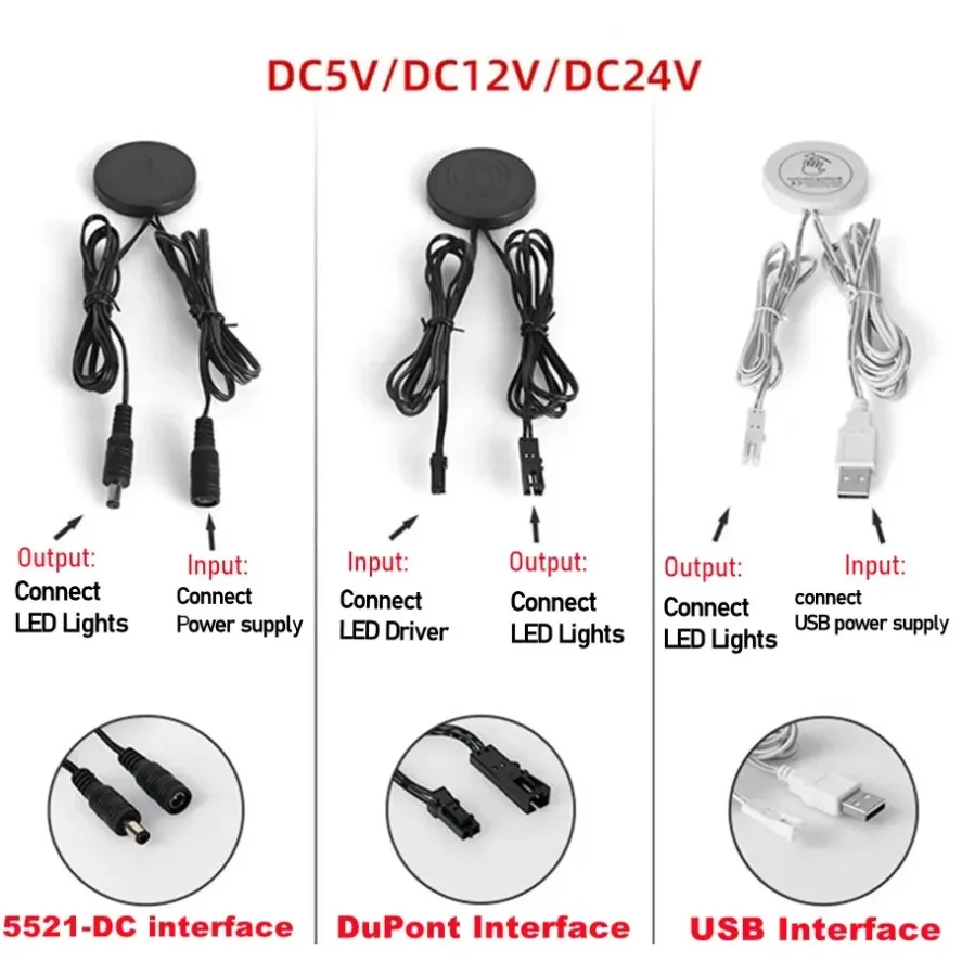 Sweep Dimmer Sensor Penetrating Switch 12V Wood Panel Touch Switch LED Dimmable Touch Sensing Hidden for Home Wood lighting