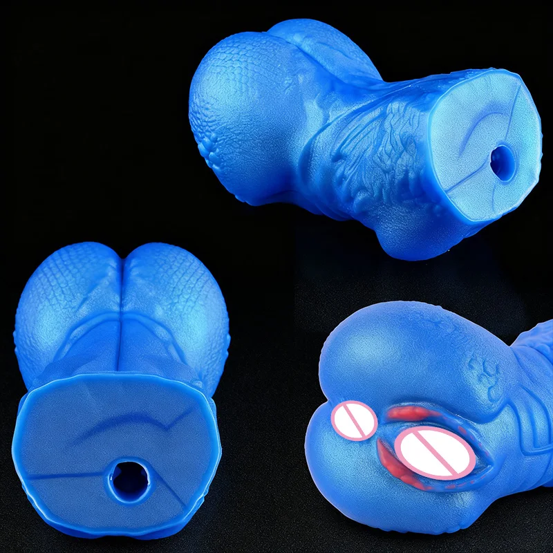SMMQ Fantasy Blue Whale Masturbator Dual-Channel Soft Silicone Masturbation Cup With Realistic Vaginal Anal Onahole For Men