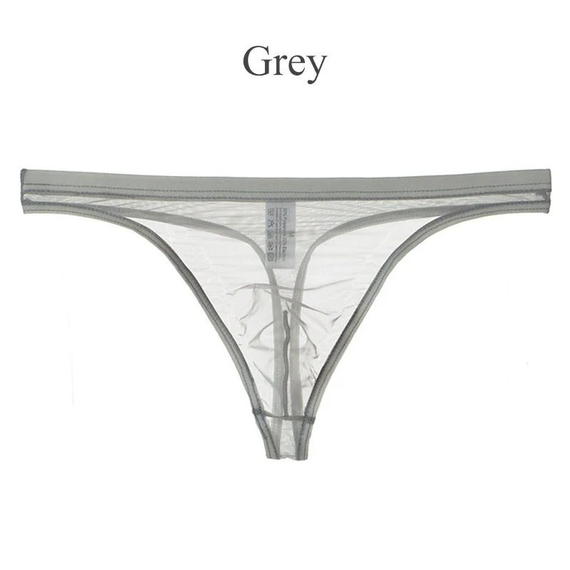 ملابس داخلية مثيرة جديدة للرجال بلون سادة ملابس داخلية مثيرة بخصر منخفض شبكية سراويل داخلية شفافة ناعمة مقلمة للذكور المثليين #4