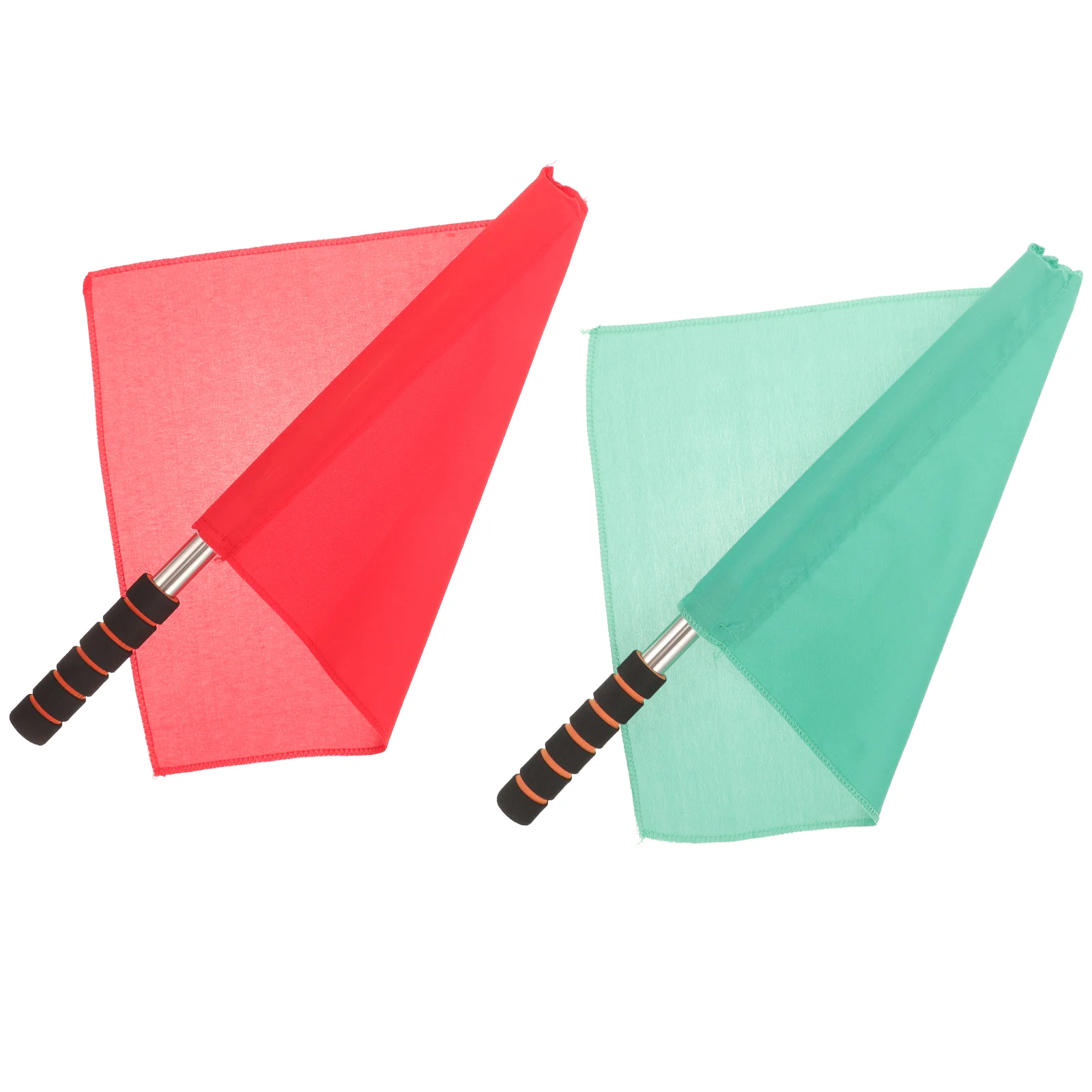 2 Pcs Referee Flag Match Flags Equipment Polyester Race Conducting Soccer Competition Signal