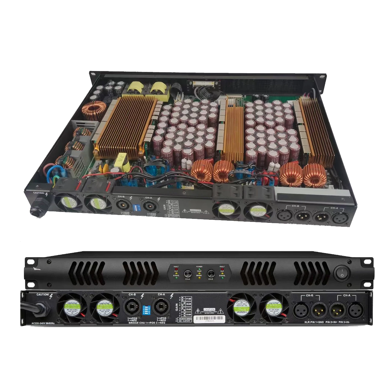 XTUGA K2-2000 Professional 2 Channel 2000W High Quality Digital Power Amplifier with Metal Shell for DJ Speakers