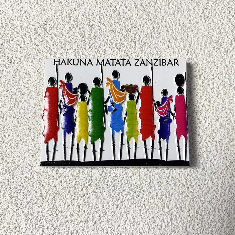 

Tanzania Zanzibar Africa Fridge Magnet, Strong Magnet with Colorful Local People, Home Decor Item