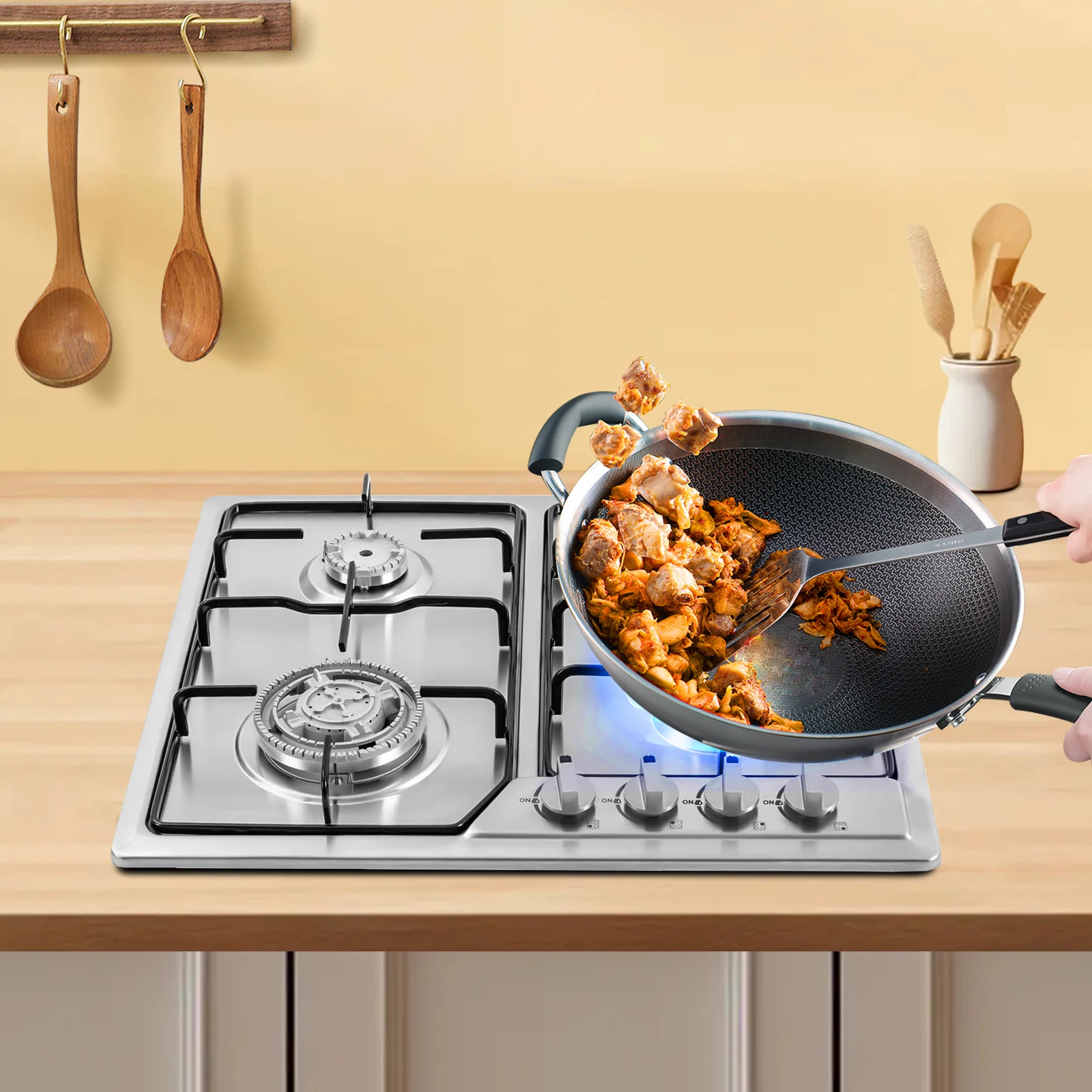 Commercial Kitchen Stove - 4구 가스레인지 58*50cm 주방용 쿡탑 4버너
