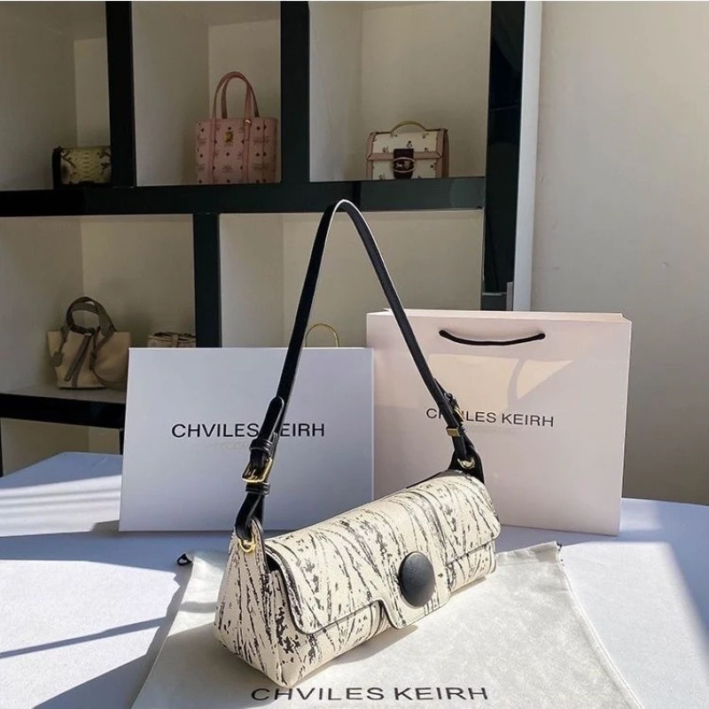 Original Fashion Niche Design Handbag Marble Texture High-end Baguette Bag Women 2023 New Trendy Shoulder Bag Women Purses