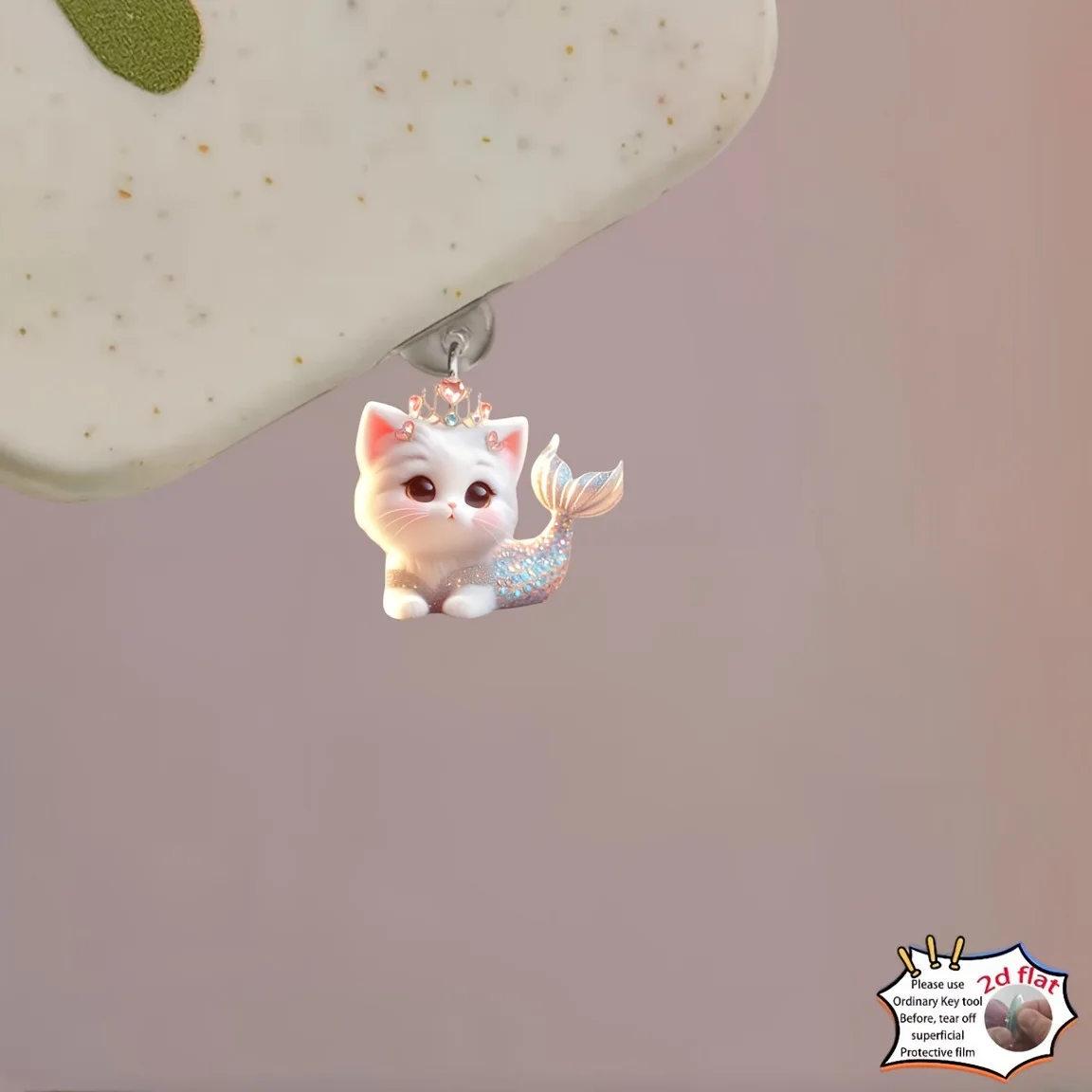 Phone Dust Plug Exquisite Type-C Dust Plug Mermaid Tail Kitten Dust Plug Cute For Mobile Devices Android Phones Iphone