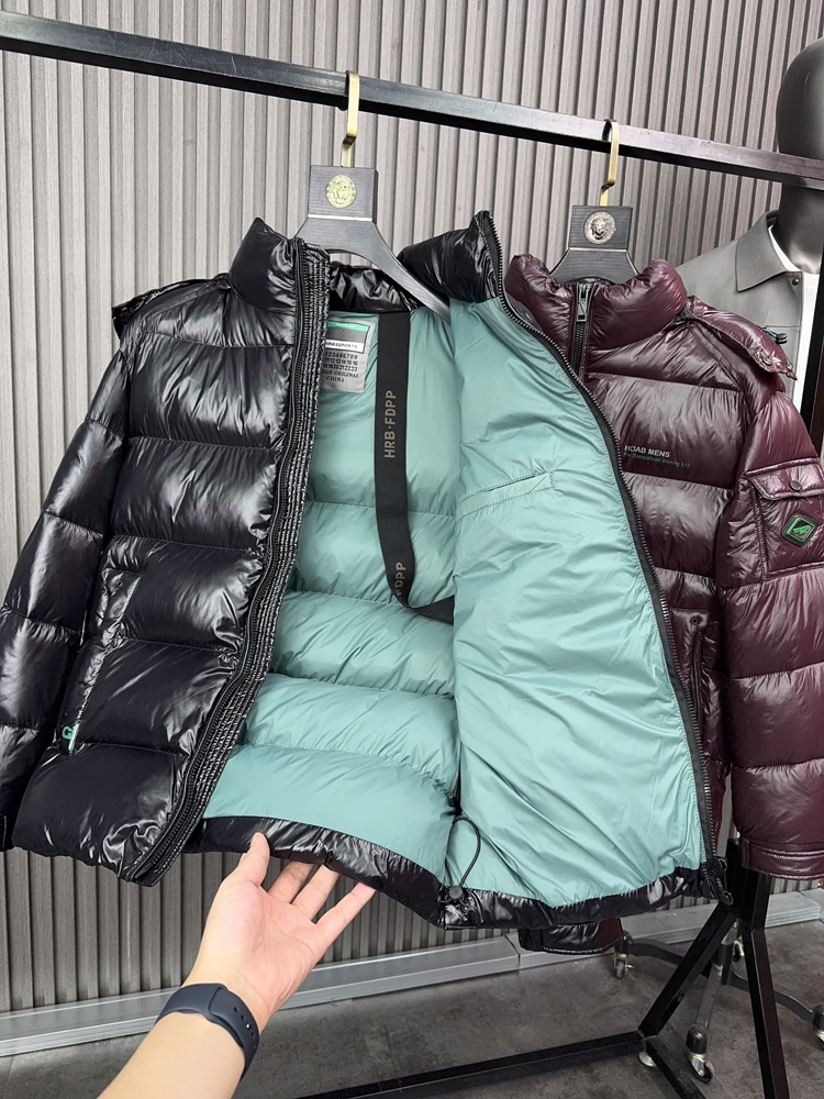 

Мужское хлопковое джетовое водонепроницаемое снегозащитное повседневное зимнее пальто Svip с капюшоном и подставкой Faion Urban Sle