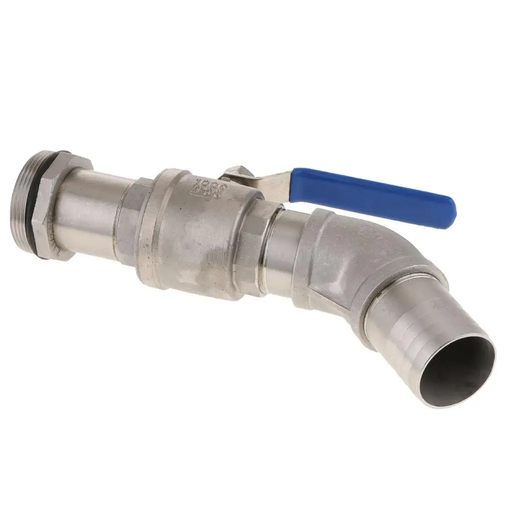 Stainless Steel 200L Barrel Valve Durable Oil Drum Adapter Leak Proof Valve for Water Pump Connection