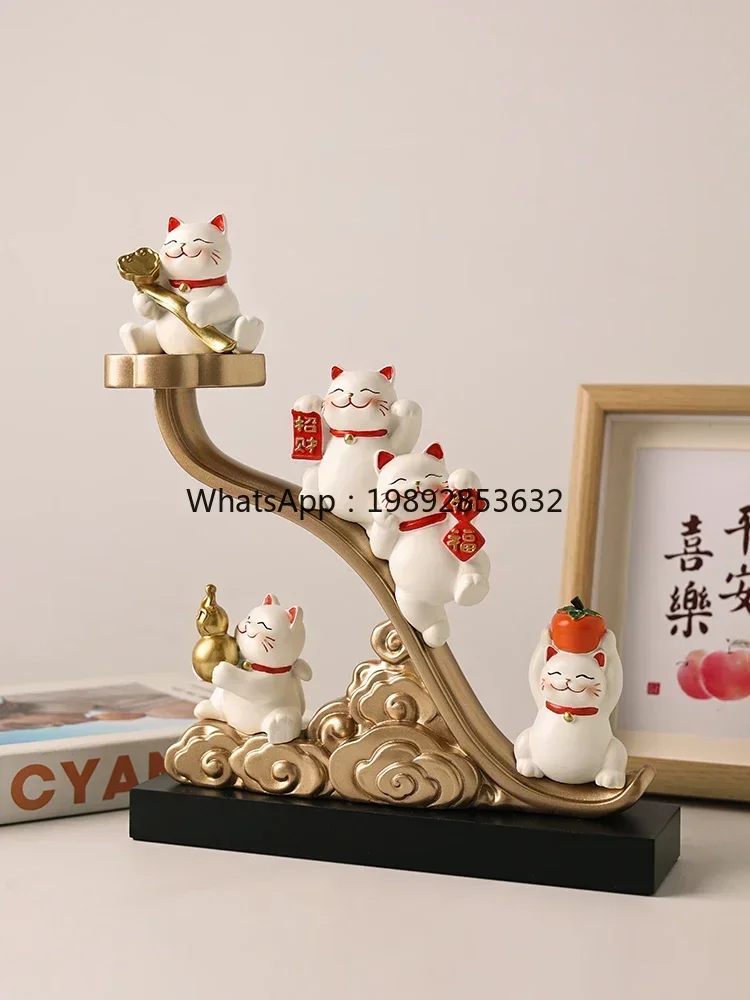 

Декоративная фигурка «Кот удачи» с пятью благами для дома, гостиной, винного шкафа, тумбы под ТВ