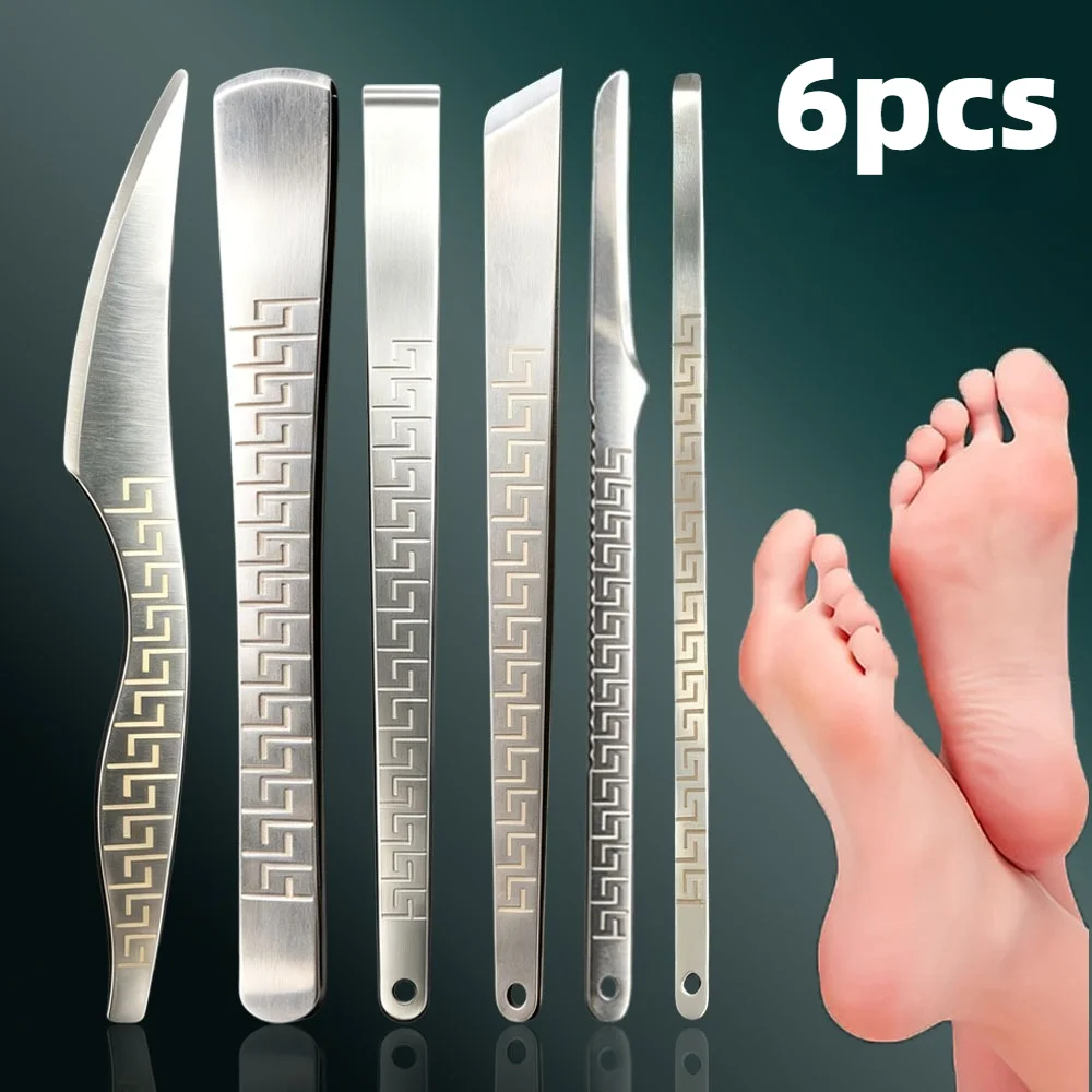 1/6pcs Stainless Steel Nail Care Kit: Precision Cuticle Remover & Callus Trimmer Set - Unscented, Includes Nail File & Cleaner