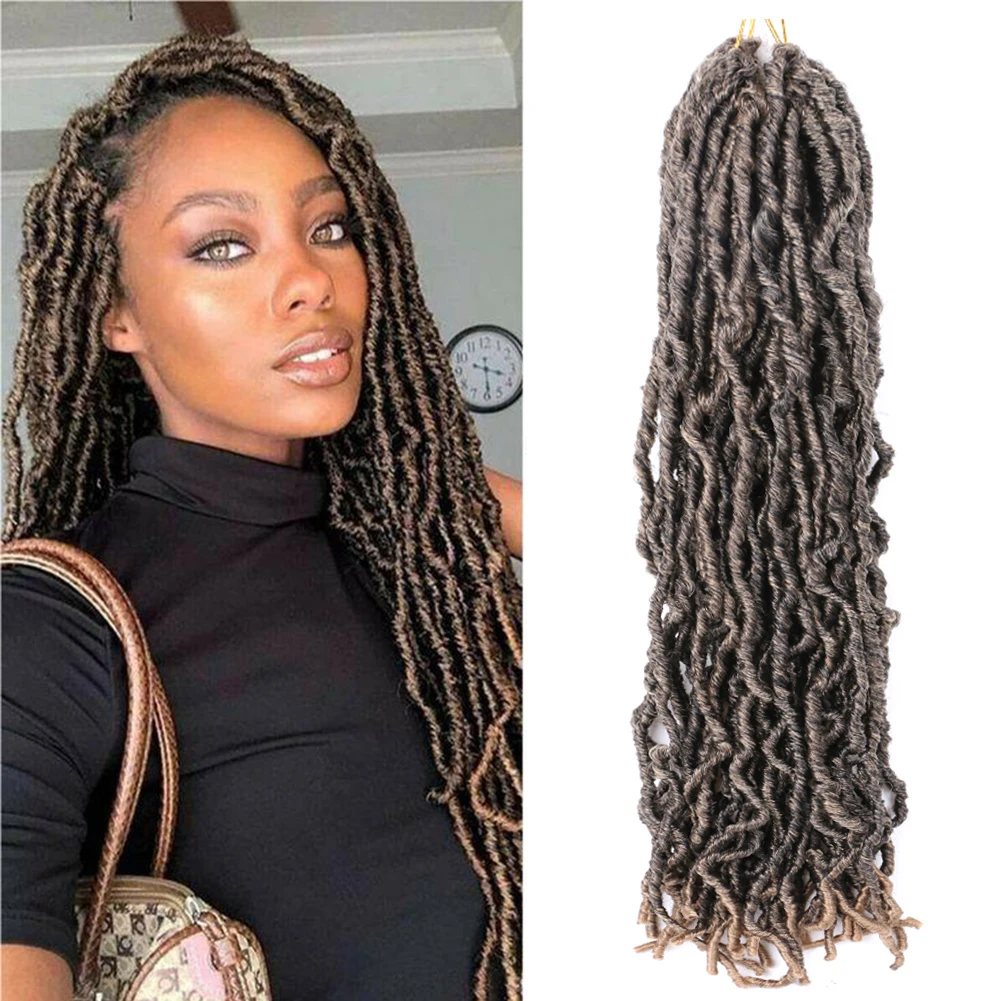 

Dairess 18 inch Synthetic New Crochet Braids Hair Soft Faux Locs Crochet Hair Long Goddess Pre looped Nature for Black Women