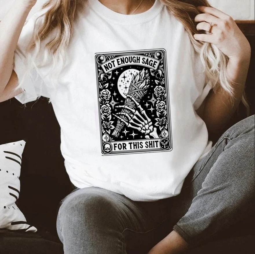 Not Enough Sage Funny Tarot Card Graphic Tee-Needing Wine Shirt-Tarot Tee-Tarot Card Graphic T-shirt-Tarot Card Shirt-Gift for S