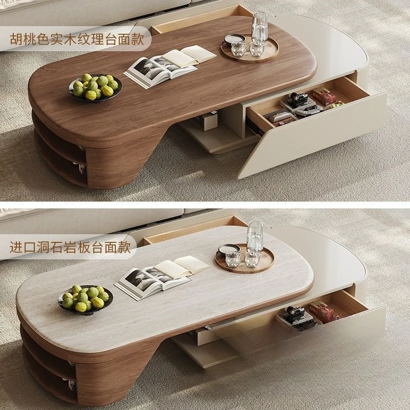 table with wheels telescopic antique tea table living room home retro advanced tea table multi-functional rectangle
