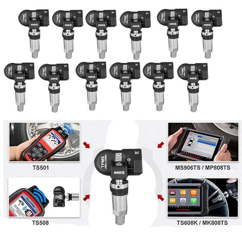 Practical 12Pcs Programmable MX Sensor 315MHZ+433Mhz 2 In 1 PMS Tire Pressure Sensor Monitor For Autel Tool TS408 TS508 ITS600