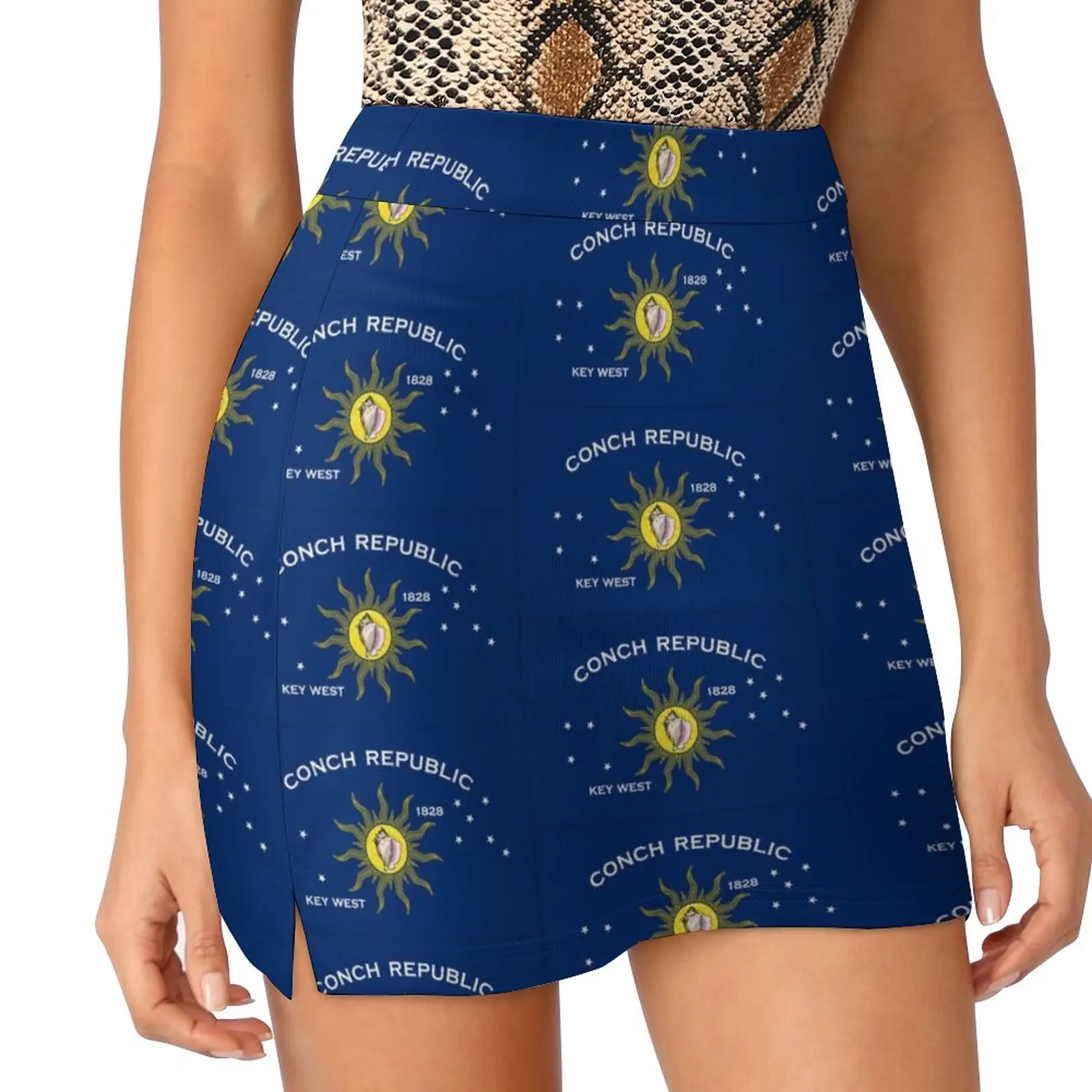 Flag of the Conch Republic (Key West, Florida) Light Proof Trouser Skirt women clothes Sexy mini skirt night club outfit