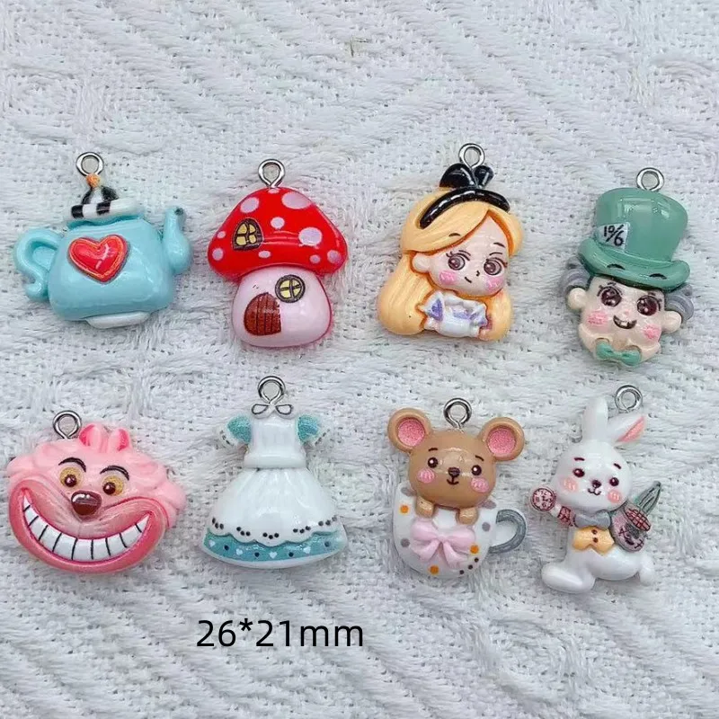 10Pcs Cartoon Resin Cute Animal Ranch Style Kolczyki Wisiorek Scrapbook Craft Diy Miniaturowe ozdoby Akcesoria