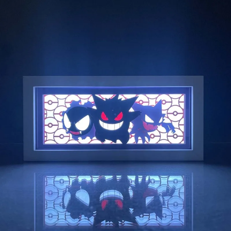 

Poke mon Gengar 3D лампа вырезанная из бумаги ACGN Nymph аниме световой короб для спальни настольный орнамент подарок манга настольные лампы периферийные устройства