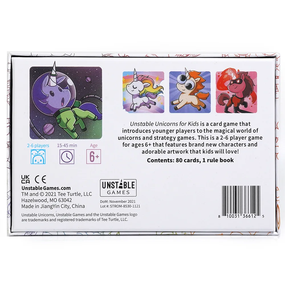 TeeTurtle | Unstable Unicorns Kids Edition | Card Game | Ages 6+ | 2-6 Players | 15-45 Minutes Playing Time