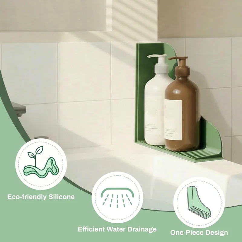 Silicone Shower Splash Guard with Strong Suction Cups Bathtub Corner Water Blocker Secure Seal & Easy Removal Bathroom Supplies view 2