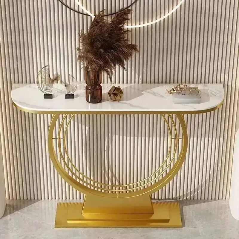 

Living Console Tables Light Room Furniture Modern Luxury Slate Porch Tables Creative Entrance Wall Corridor End Viewing Table