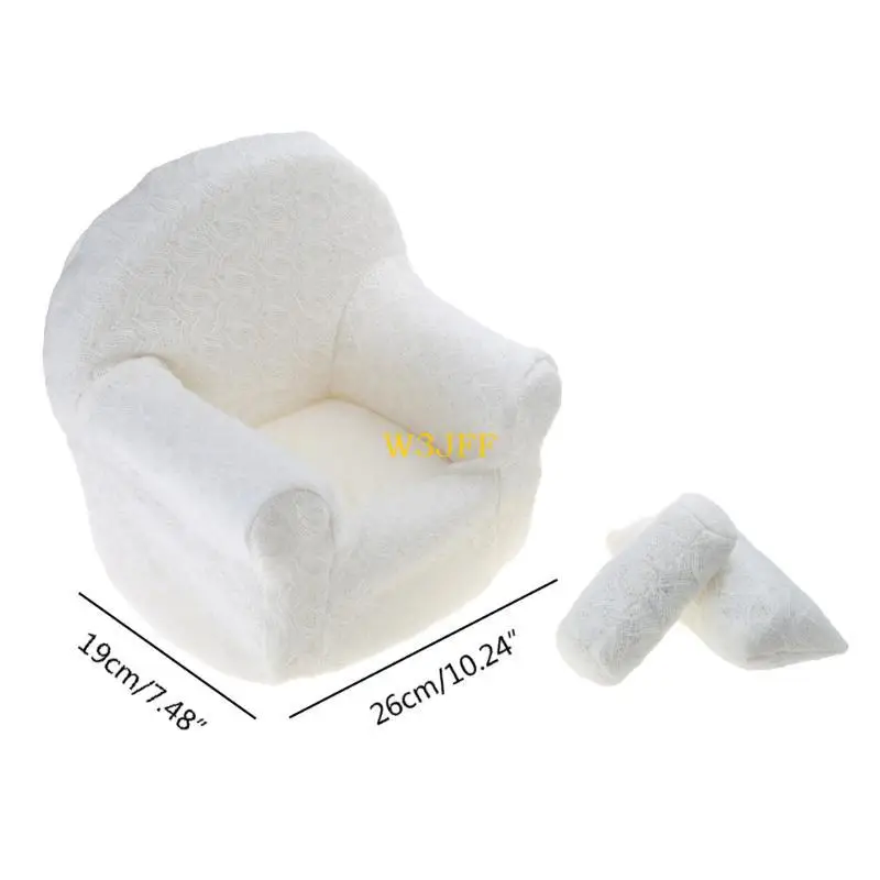 W3JF 3 قطعة الوليد التصوير الدعائم الطفل الانتحال أريكة طقم وسادة الرضع صور اطلاق النار كرسي الديكور Fotografia الإكسسوارات #6