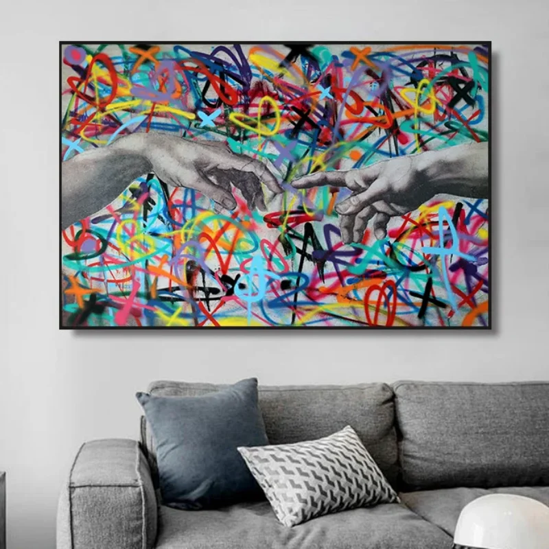 The Boy Behind The Curtains Poster and Prints Graffiti Banksy Street Art Funny Monkey Canvas Painting Print Wall Art Home Decor