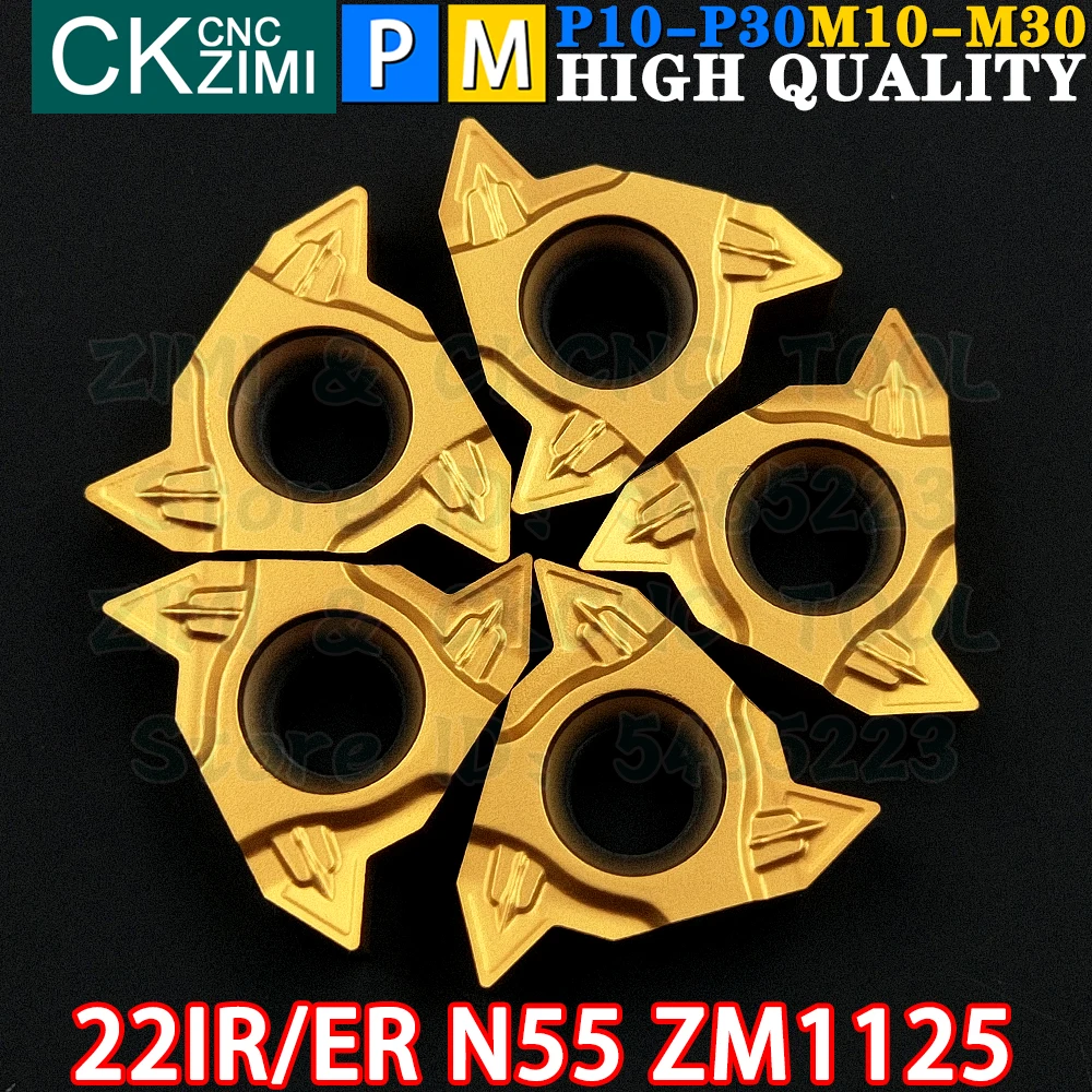 

22ER N55 ZM1125 22IR N55 ZM1125 Carbide Insert Internal External Thread Threaded Insert Tool CNC Metal Lathe Turning Cutter Tool