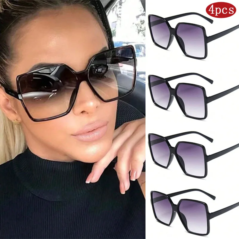 

1/3/4/5pcs Oversize Square Sunglasses Women Fashion Luxury Brand Personlity Gradient Sun Glasses Female Outdoor Shades Oculos