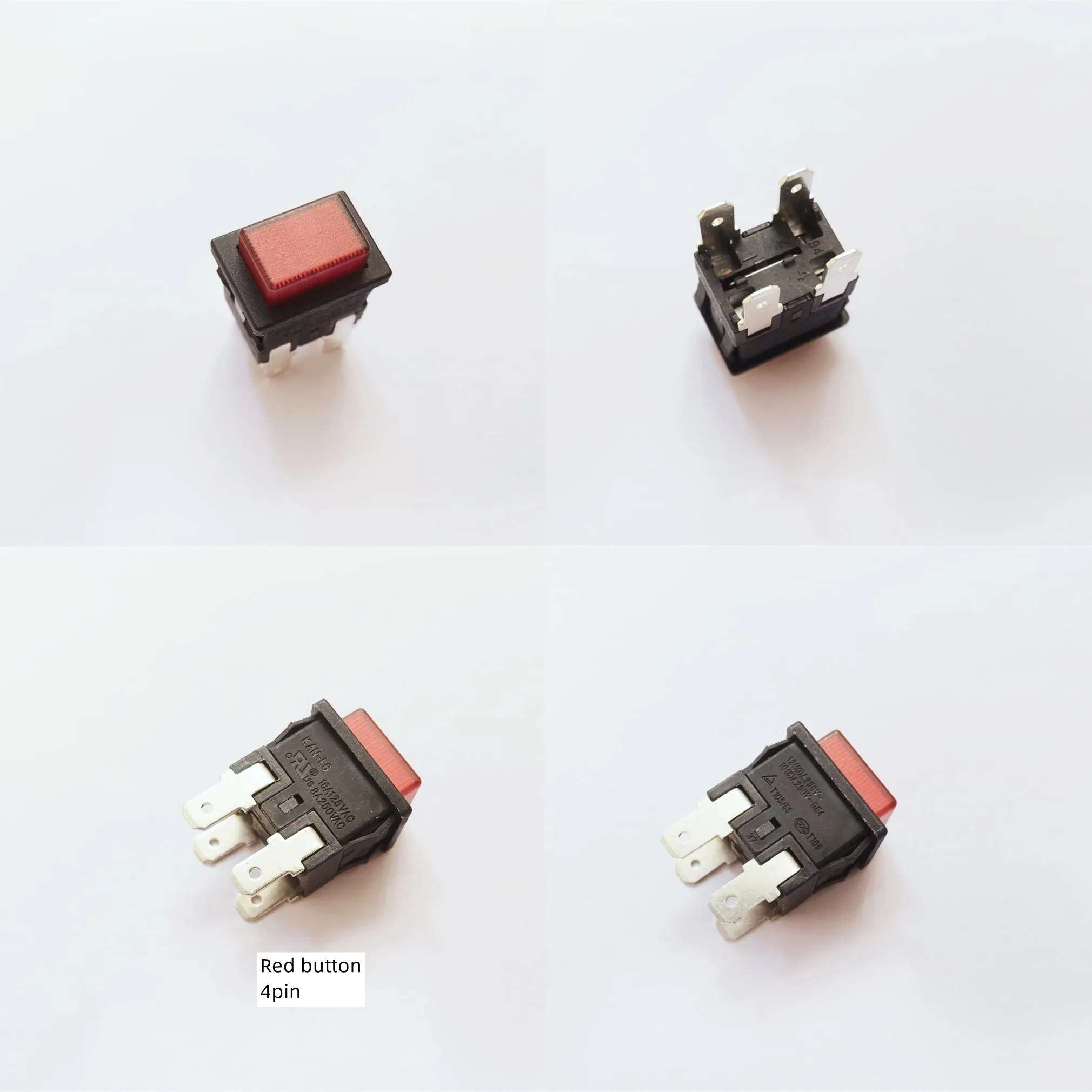 Original new 100% vacuum cleaner 2pin 3pin 4pin self-locking rocker power switch KAN-L6 copper foot silver touch black red green
