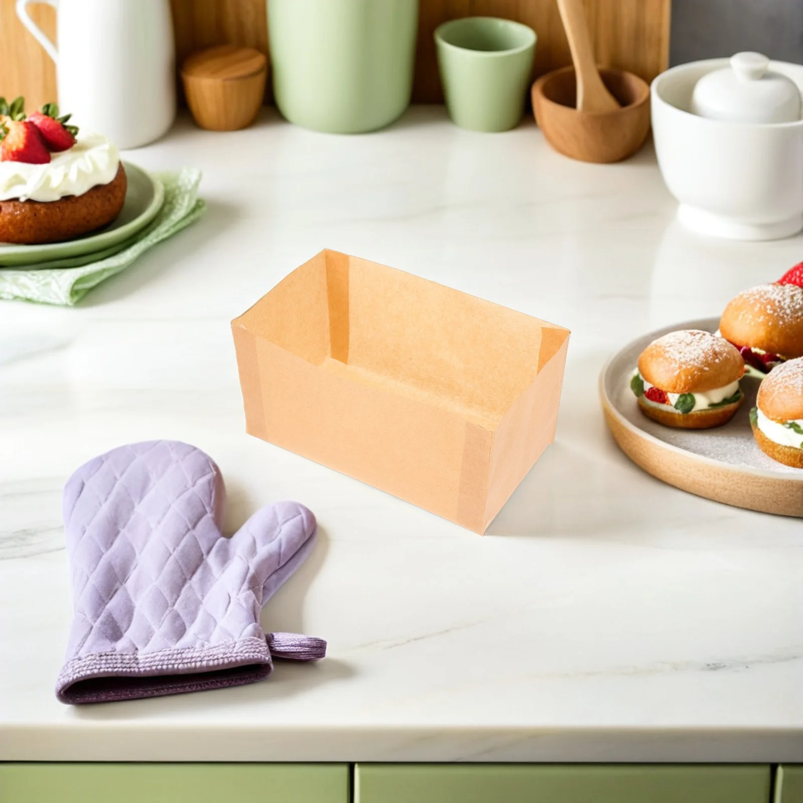 

100Pcs Bread Pan Parchment Liners Nonstick Disposable Baking Paper for Loaf Cake Mold Easy Release Natural Kraft Material