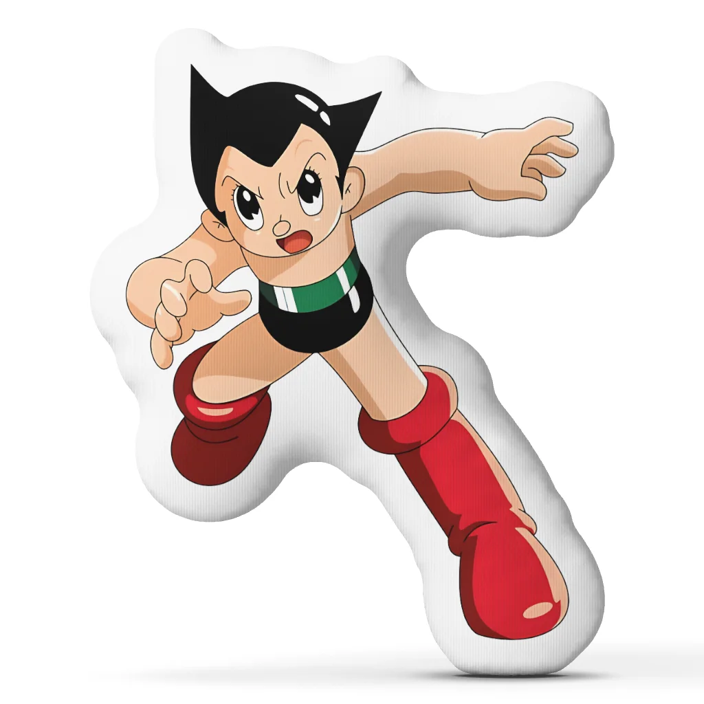 Astro Boy Fighting Stance Shaped Throw Pillow Stuffed Cushion Anime Character Home Decor Sofa Accent Gift for Manga Fans