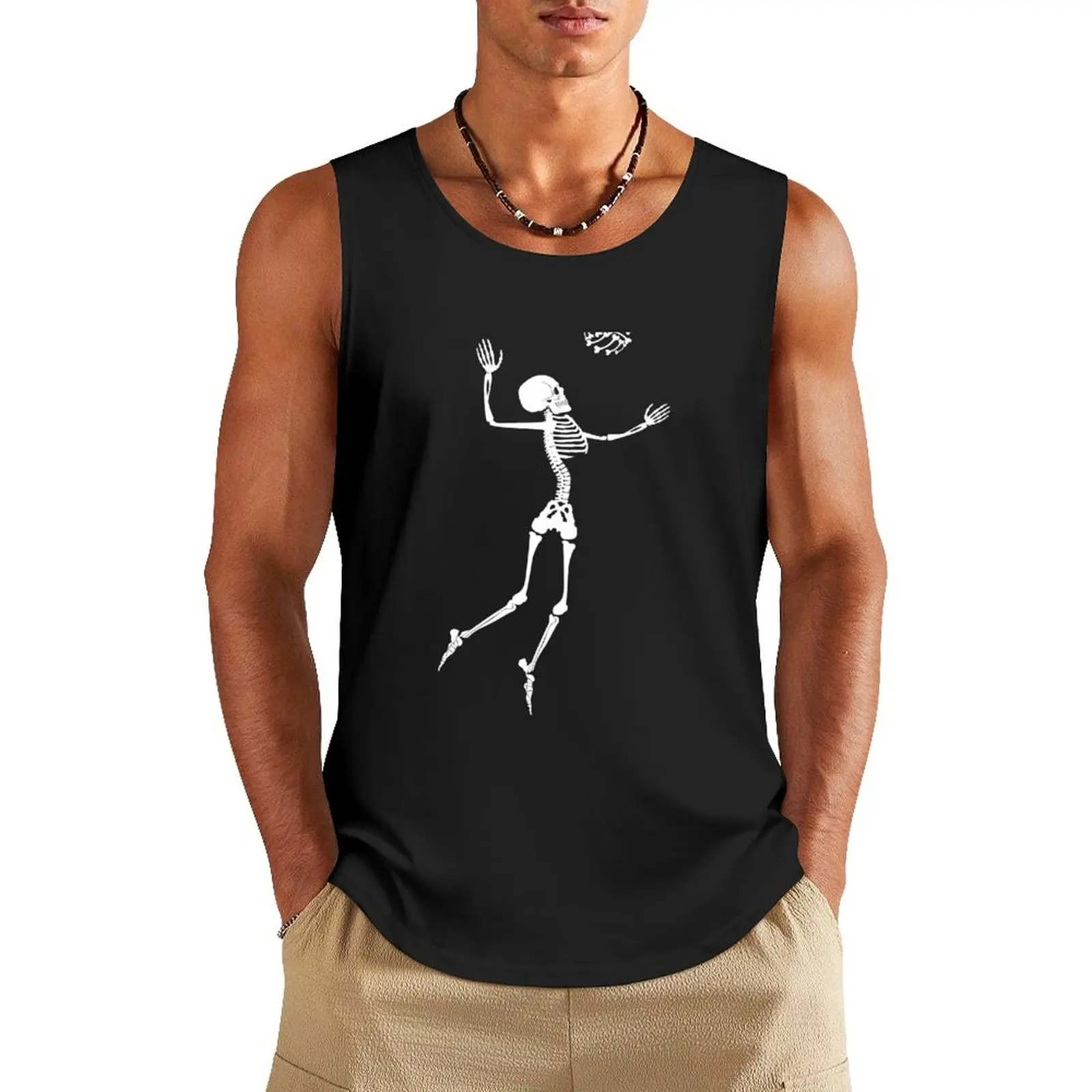 Volleyball Skeleton Player skull Tank Top Vest Gym clothes Man gym clothes