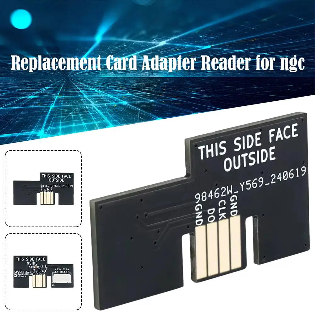 Para sd2sp2 v2.0 adaptador de cartão de substituição leitor de cartão para ngc sd2sp2 sdhload gamecube porta serial 2 suave fmv baixo uso cpu y8s0