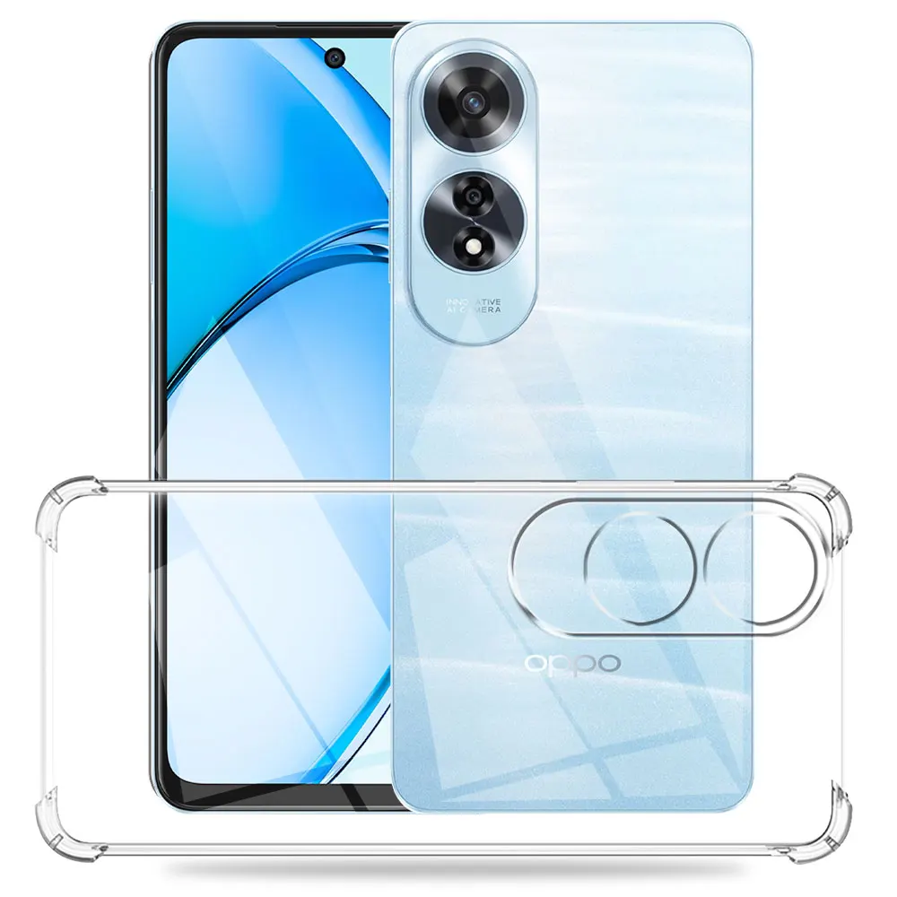 For OPPO A60 4G Case Shockproof Clear Soft Silicone Protect Back Cover For OPPOA60 CPH2631 Clear Phone Case on OPPO A60 Coque