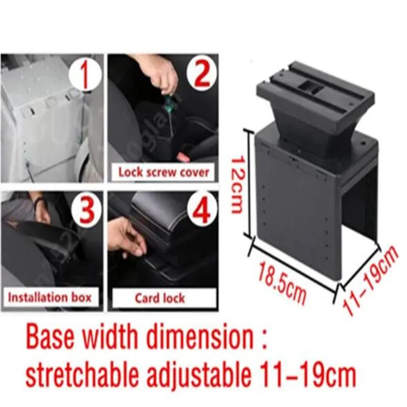 Universal Car Armrest Box Universal Model Armrest Box Double-Layer Storage Box Cup Holder Interior Retrofit Car Accessories