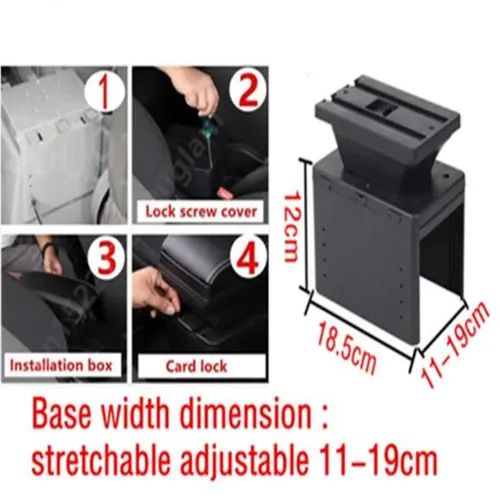 Imagen 2 del producto Caja Universal para reposabrazos de coche, modelo Universal, caja de almacenamiento de doble capa, portavasos, accesorios de reequipamiento Interior para coche