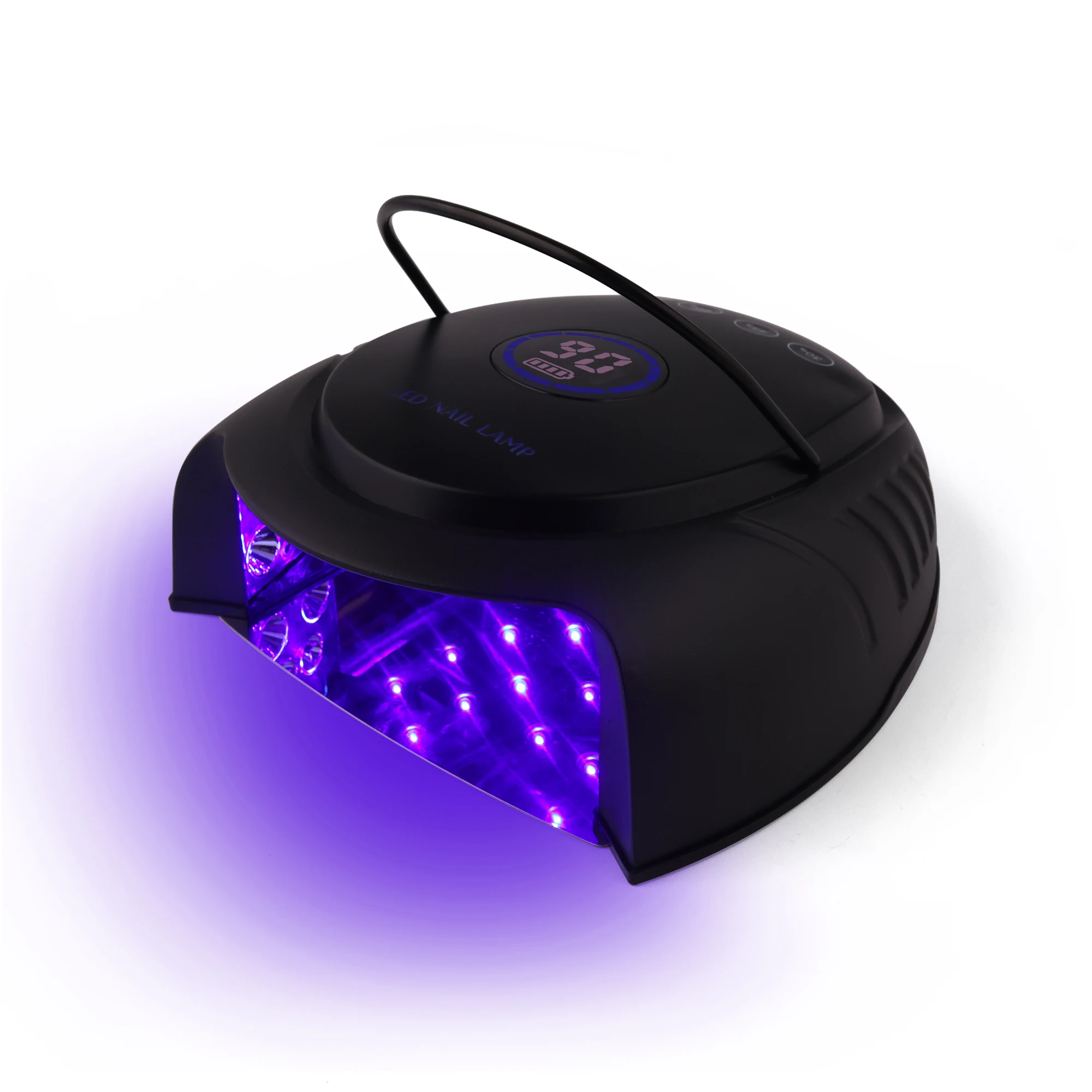 Luxury Full Metal Black Nail Dryer Lamp Rechargeable Portable Nail UV Led Lamp 64w Fast Curing Gel Polish Nail Lamp for Salon