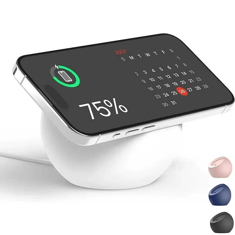 

Desk Ball Shape Magnetic Silicone Holder Stand For Apple Magsafe For iPhone 16 15 14 Wireless Charger Dock Station Accessories